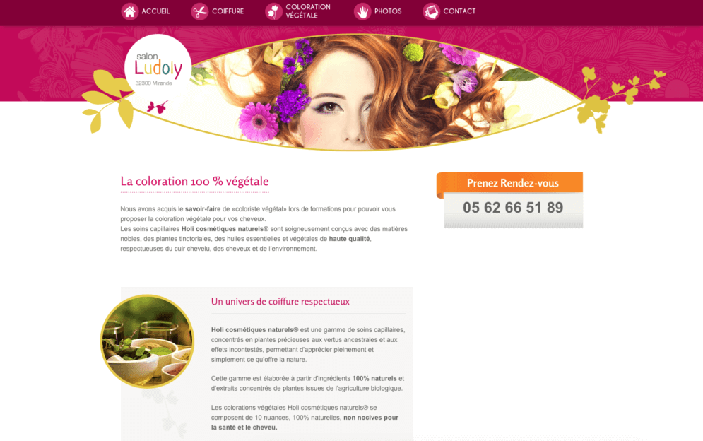 Création site internet salon de coiffure Ludoly