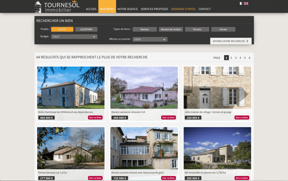 Création site web pour agence immobilière