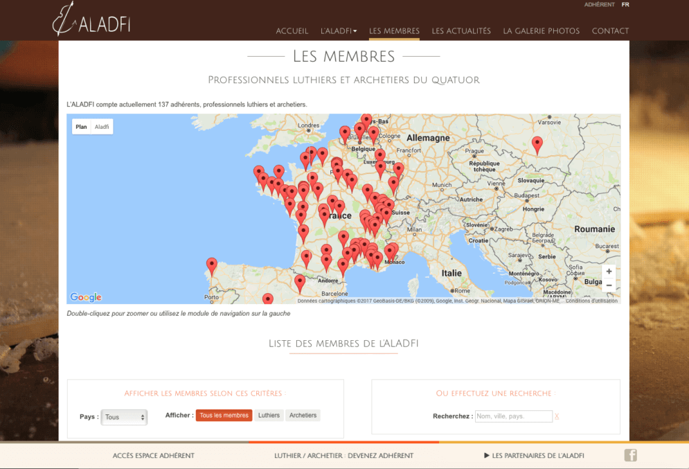 Site internet portable pour association de luthiers