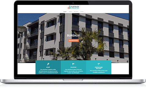 Création du site internet de l'agence immobilière à Pau