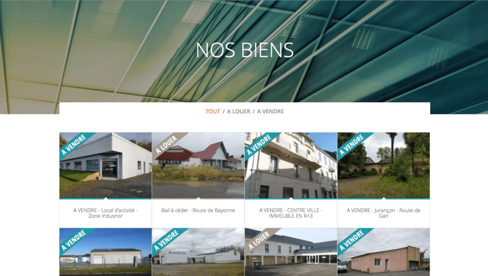 Page nos biens: Agence Sud-Ouest Immobilier