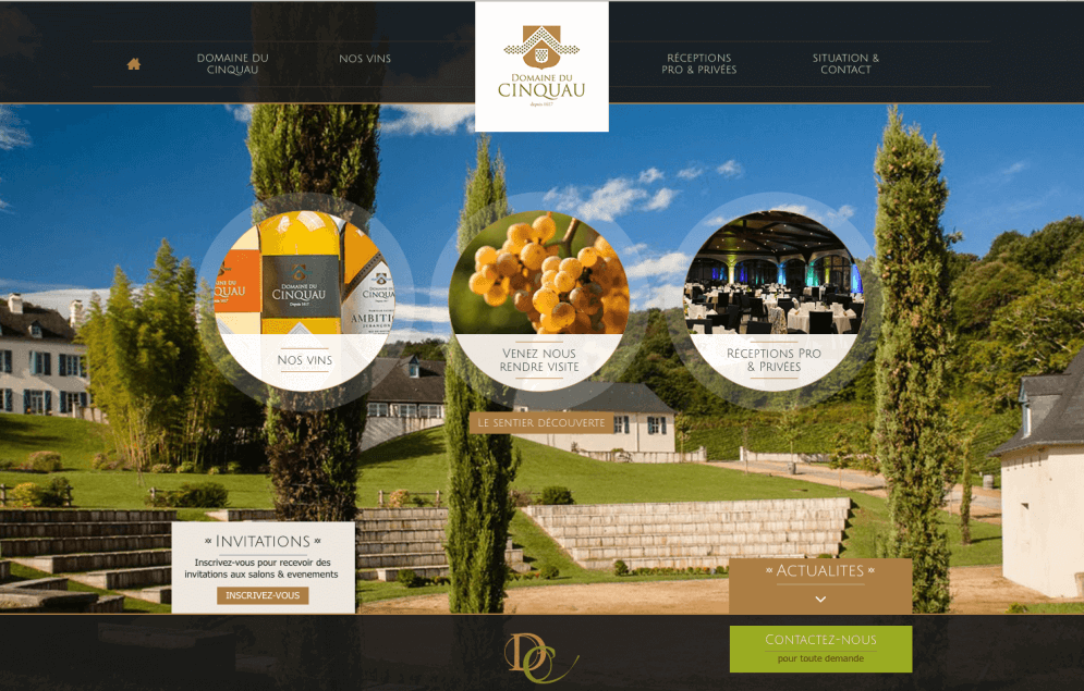 Page d'accueil du site du Domaine du Cinquau Page d'accueil du site du Domaine du Cinquau