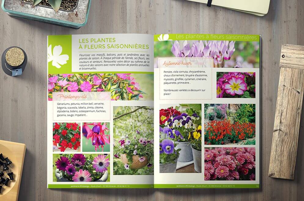 Graphisme pour catalogues natures / plantes