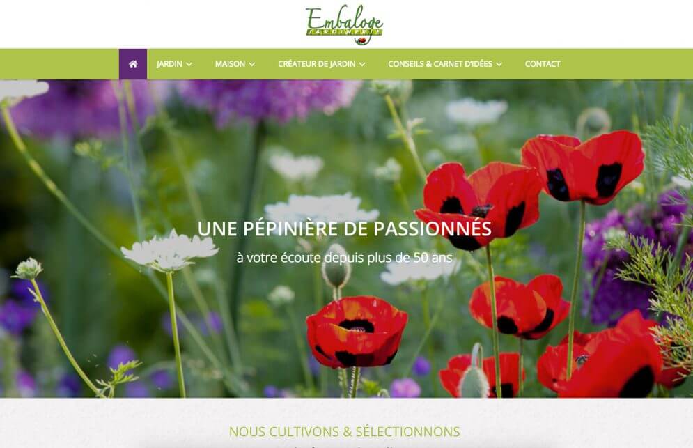 Landing Page WordPress pour Jardinerie d'Embaloge