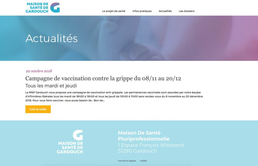 Actualités sur le site de la MSP Gardouch